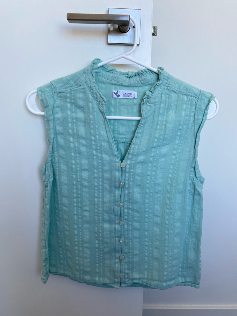 Women's Sleeveless Button-Front Top